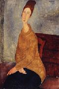 Amedeo Modigliani Jeanne Hebuterne with Yellow Sweater Sweden oil painting artist